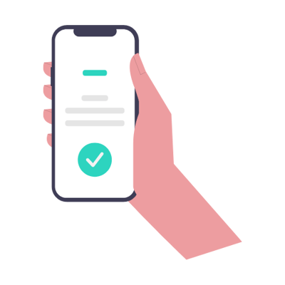 hand met smartphone